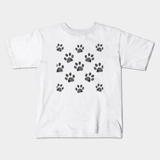 Black and white paw print Kids T-Shirt